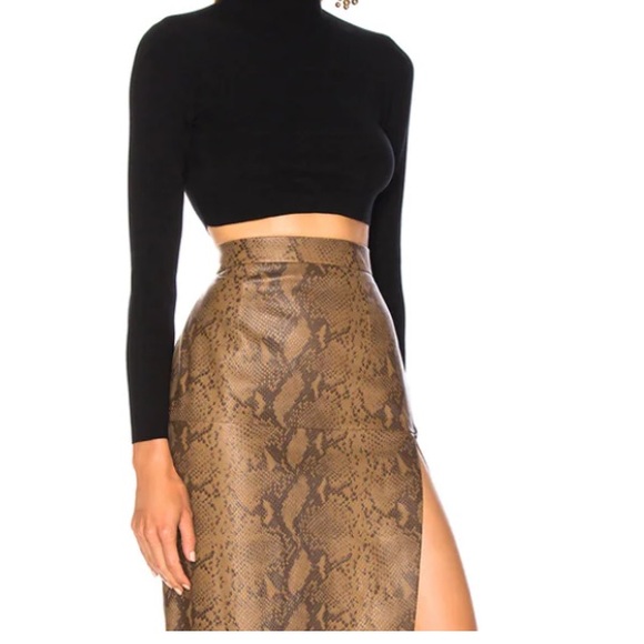 Snake skin print leather midi skirt Zeynep Arcay - Picture 4 of 12
